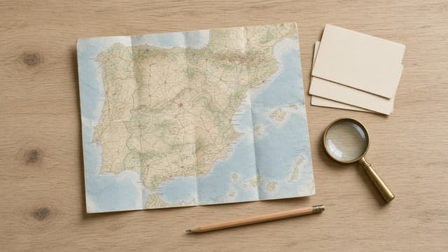 Ciudad española vista desde arriba, el mapa en el que se buscan empresas en venta por región