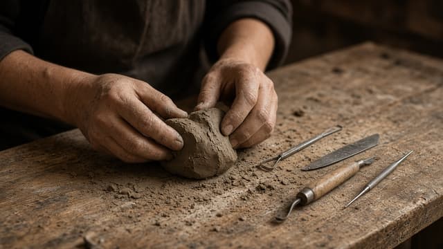 Mesa de trabajo de un oficio manual, parecido al taller que cambia de dueño sin anuncio